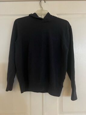 Men's Blue Hoodie-Style Italian Luxe Merino Wool Golf Sweater